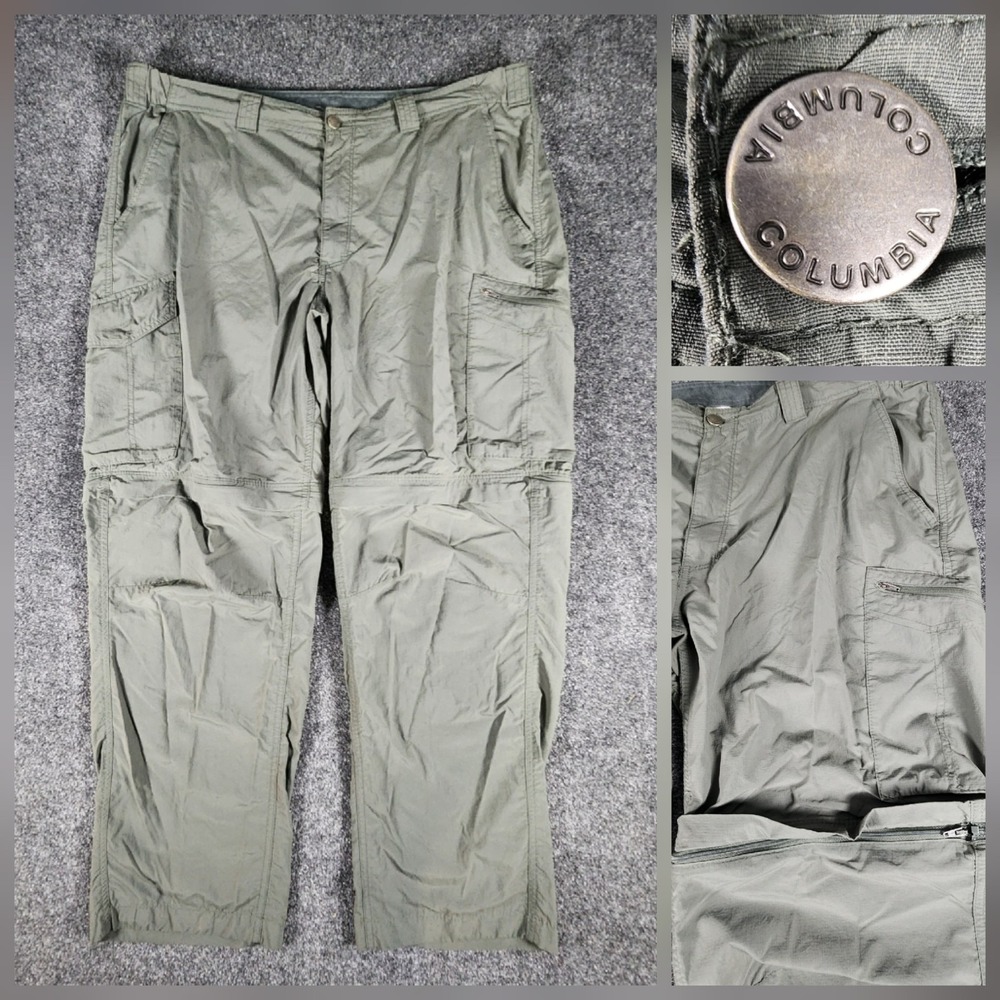 Columbia Omni Shade‎ Convertible Pants Mens 42x28 Green Hiking Outdoor Shorts